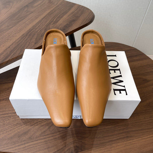 Мюлі LOEWE 26S EMILY 55 мм з коричневої телячої шкіри