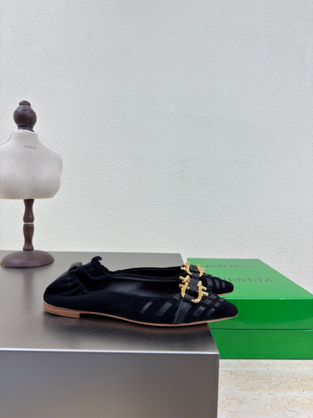 BALLET FLAT IN BLACK SUEDE - 35