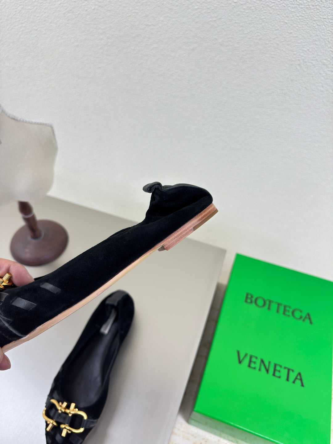 BALLET FLAT IN BLACK SUEDE - 35