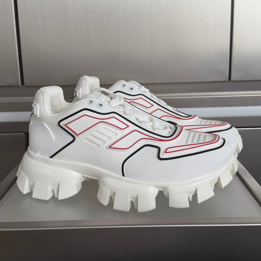 КРОСІВКИ PRADA 26S CLOUDBUST THUNDER 60 ММ З БІЛО-ЧЕРВОНОЇ СІТКИ ТА ТПУ