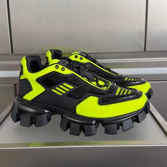 КРОСІВКИ PRADA 26S CLOUDBUST THUNDER 60 ММ З СІТЧАСТОЇ ТКАНИНИ ТА ТПУ ЛАЙМОВО-ЖОВТОГО КОЛЬОРУ
