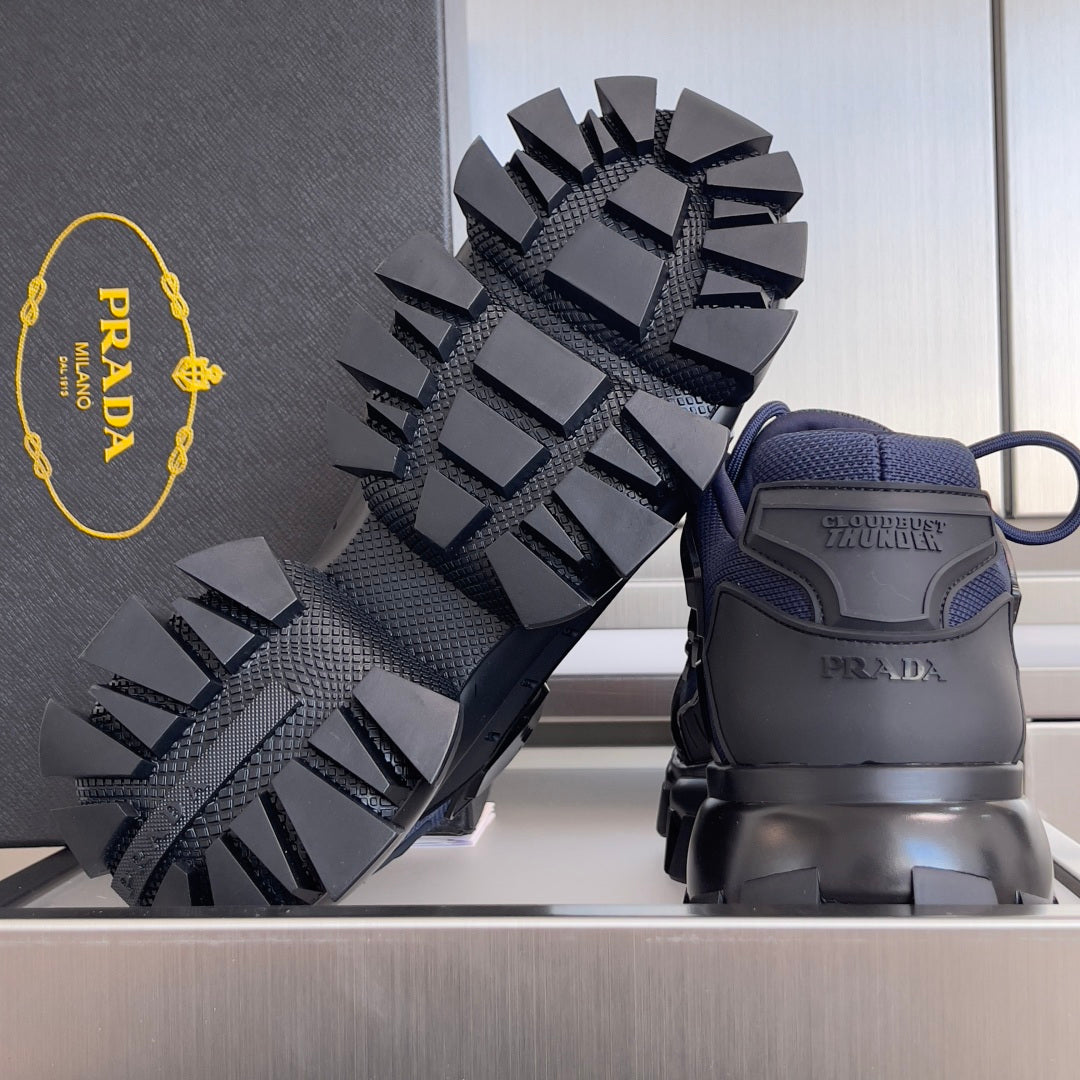 КРОСІВКИ PRADA 26S CLOUDBUST THUNDER 60 ММ З СІТЧАТОЇ ТКАНИНИ СИНЬОГО КОЛЬОРУ