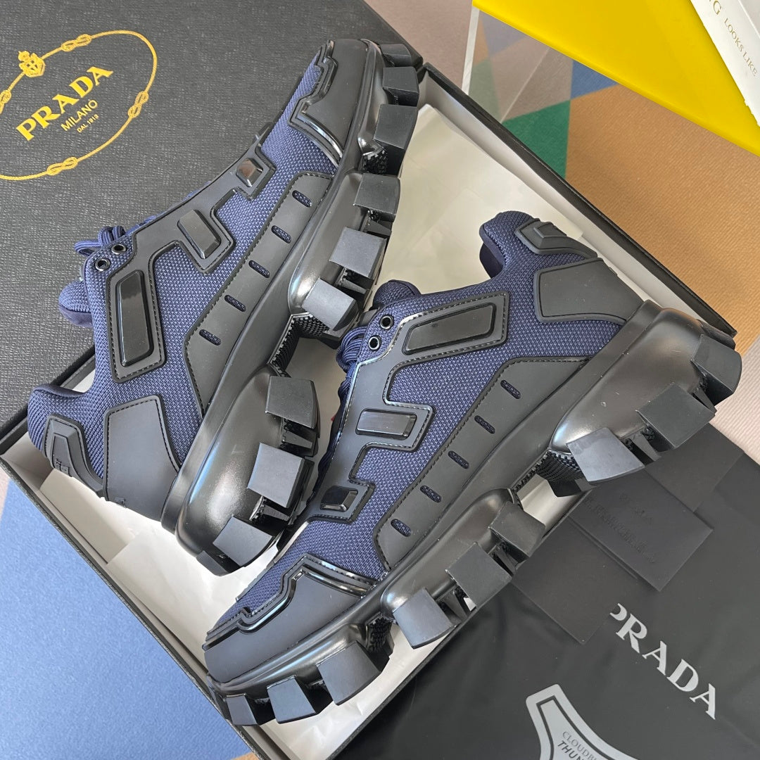 КРОСІВКИ PRADA 26S CLOUDBUST THUNDER 60 ММ З СІТЧАТОЇ ТКАНИНИ СИНЬОГО КОЛЬОРУ