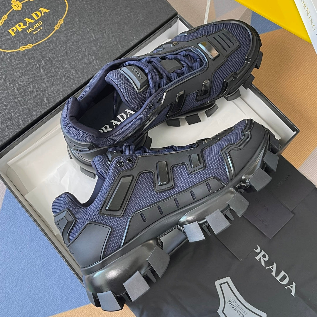 КРОСІВКИ PRADA 26S CLOUDBUST THUNDER 60 ММ З СІТЧАТОЇ ТКАНИНИ СИНЬОГО КОЛЬОРУ