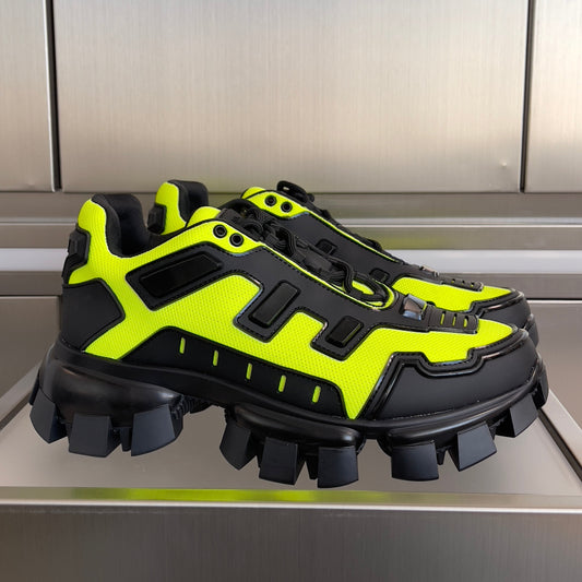 КРОСІВКИ PRADA 26S CLOUDBUST THUNDER 60 ММ ІЗ ЖОВТО-ЗЕЛЕНОГО СІТЧАСТОГО МАТЕРІАЛУ