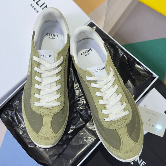 КРОСІВКИ CELINE 26S RACER З ТКАНИНИ ТА ЗАМШІ КОЛЬОРУ MOSS GREEN