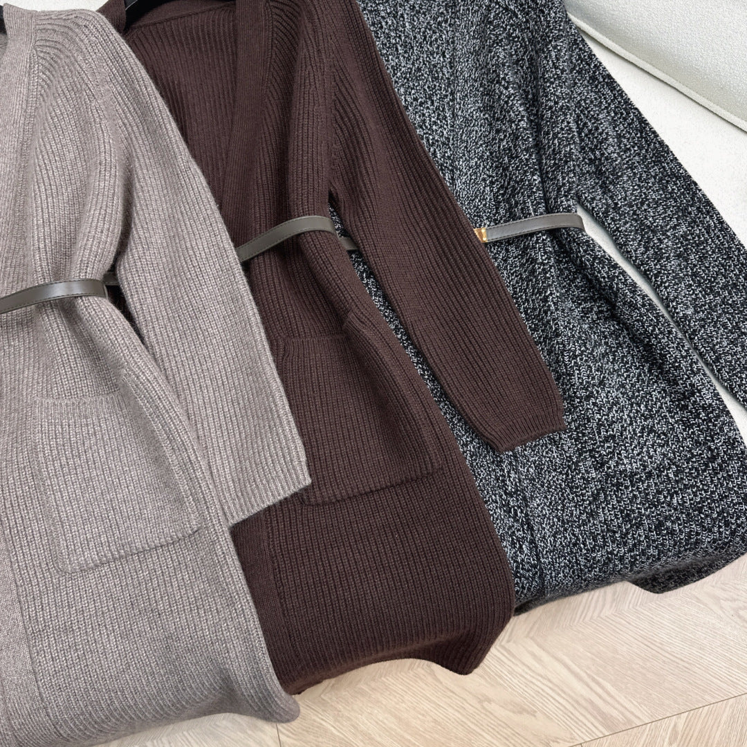 HERMES 25S LONG KNITTED CARDIGAN 080