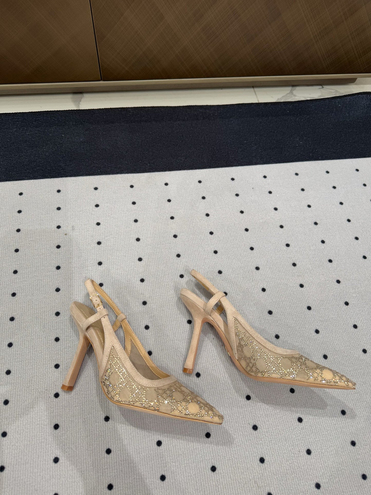HIGH HEELS SLINGBACK IN CAMEL BEIGE LAMB SUEDE 10 CM - 35