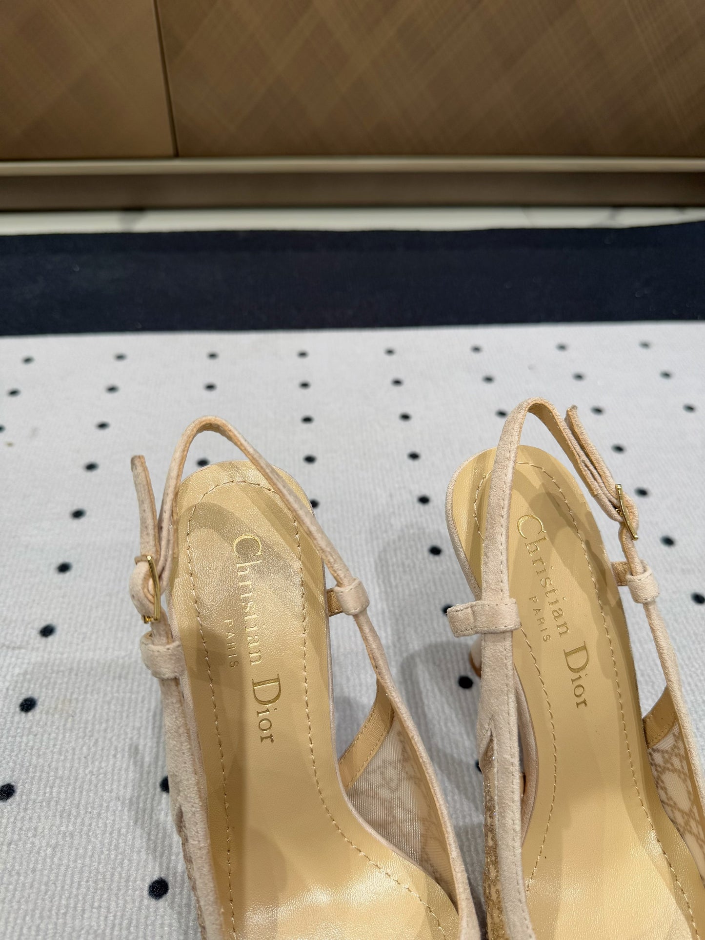 HIGH HEELS SLINGBACK IN CAMEL BEIGE LAMB SUEDE 10 CM - 35