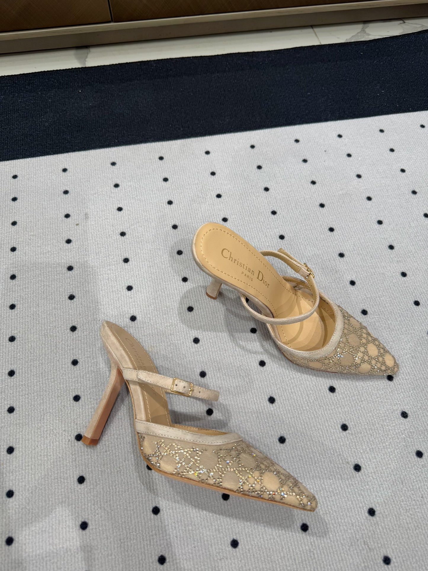 HIGH HEELS MULE IN CAMEL BEIGE LAMB SUEDE 10 CM - 35