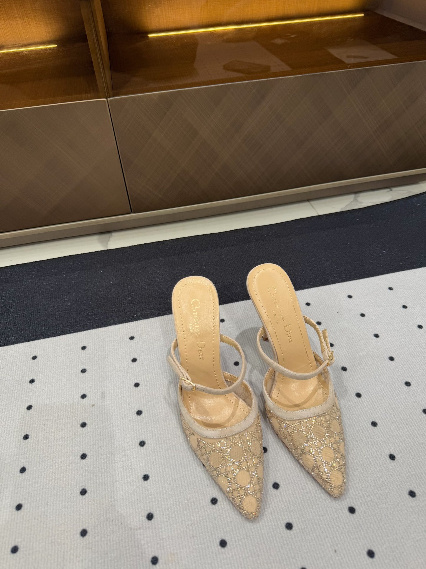 HIGH HEELS MULE IN CAMEL BEIGE LAMB SUEDE 10 CM - 35