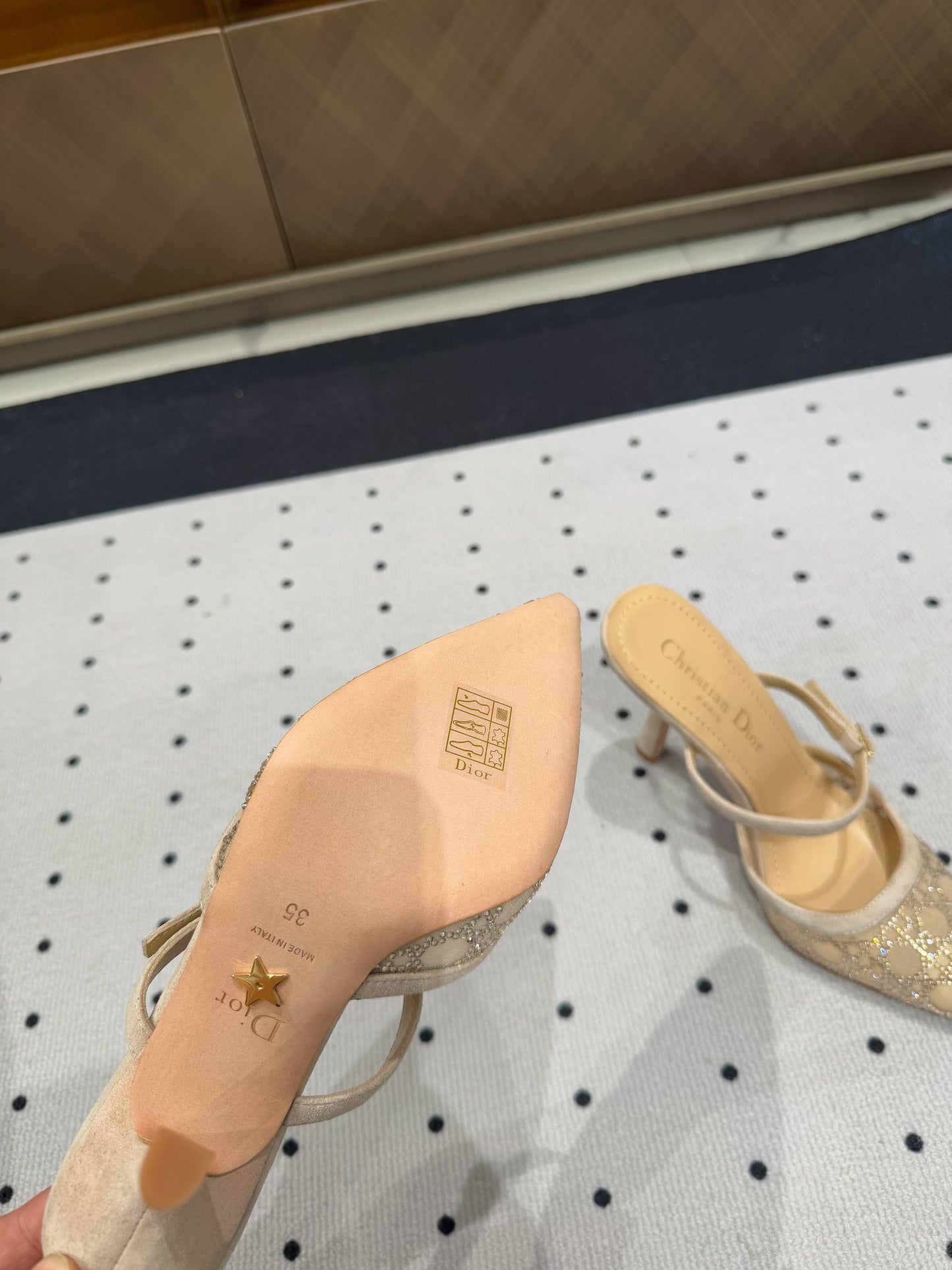 HIGH HEELS MULE IN CAMEL BEIGE LAMB SUEDE 10 CM - 35