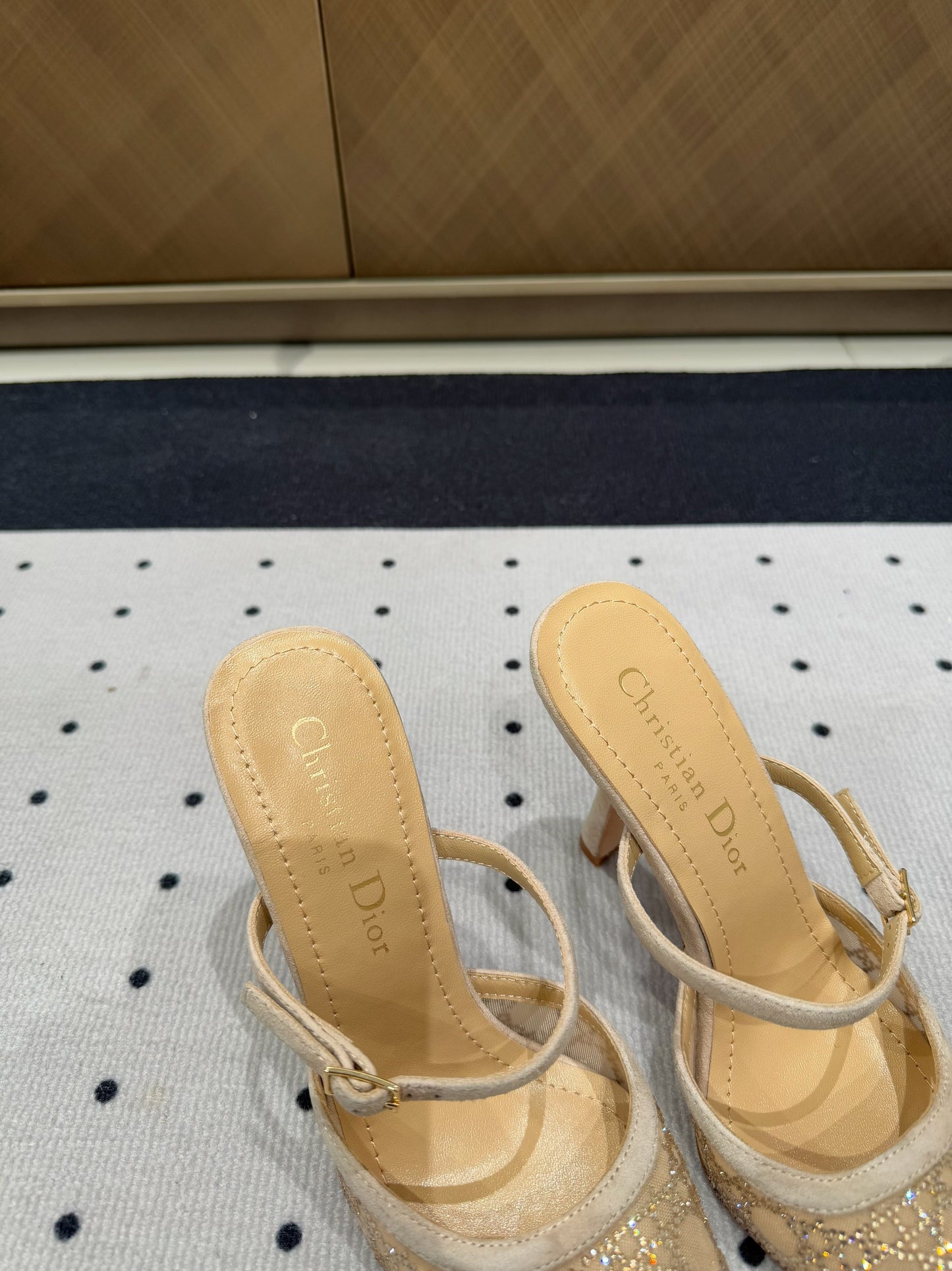 HIGH HEELS MULE IN CAMEL BEIGE LAMB SUEDE 10 CM - 35