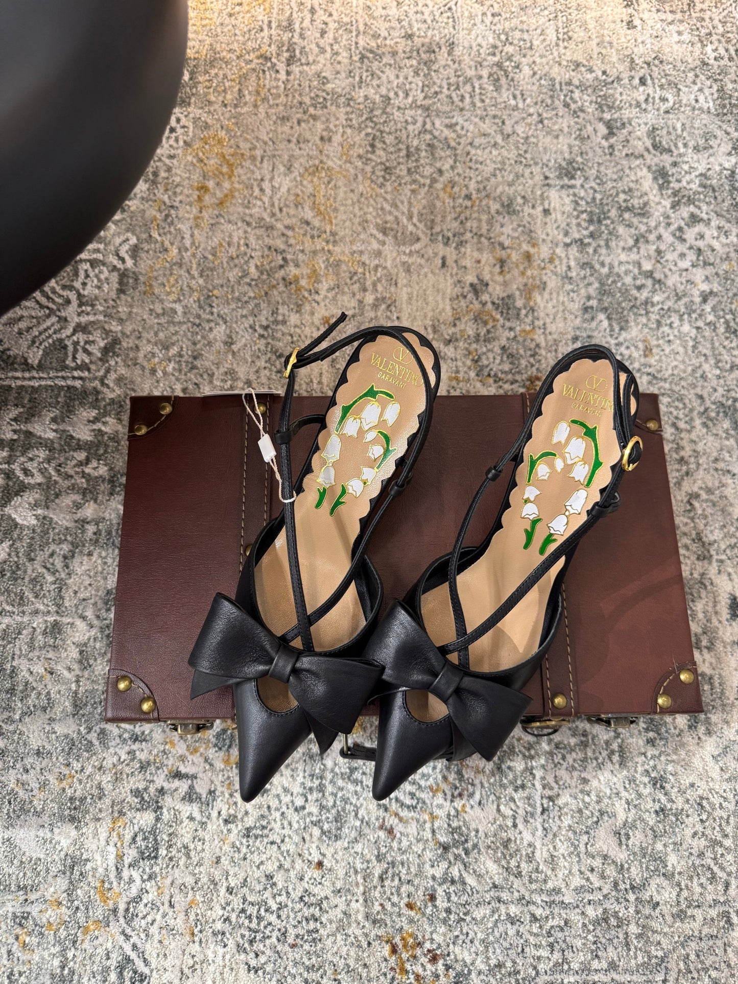 VLTN HIGH HEEL 25S 80 MM IN BLACK CALFSKIN WITH BOW - 35
