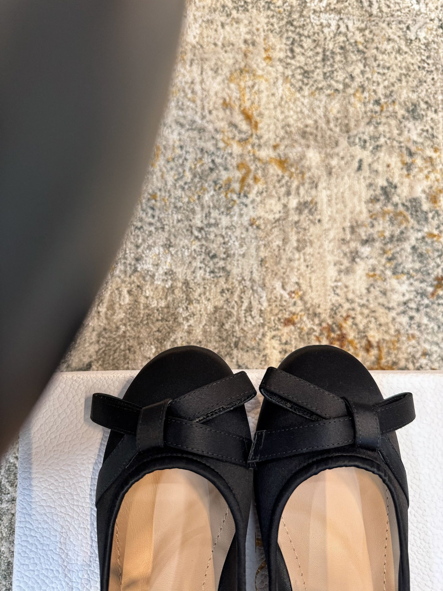 DIOR 25S LOVELY‑D BALLET FLAT 45MM IN BLACK SATIN - 35