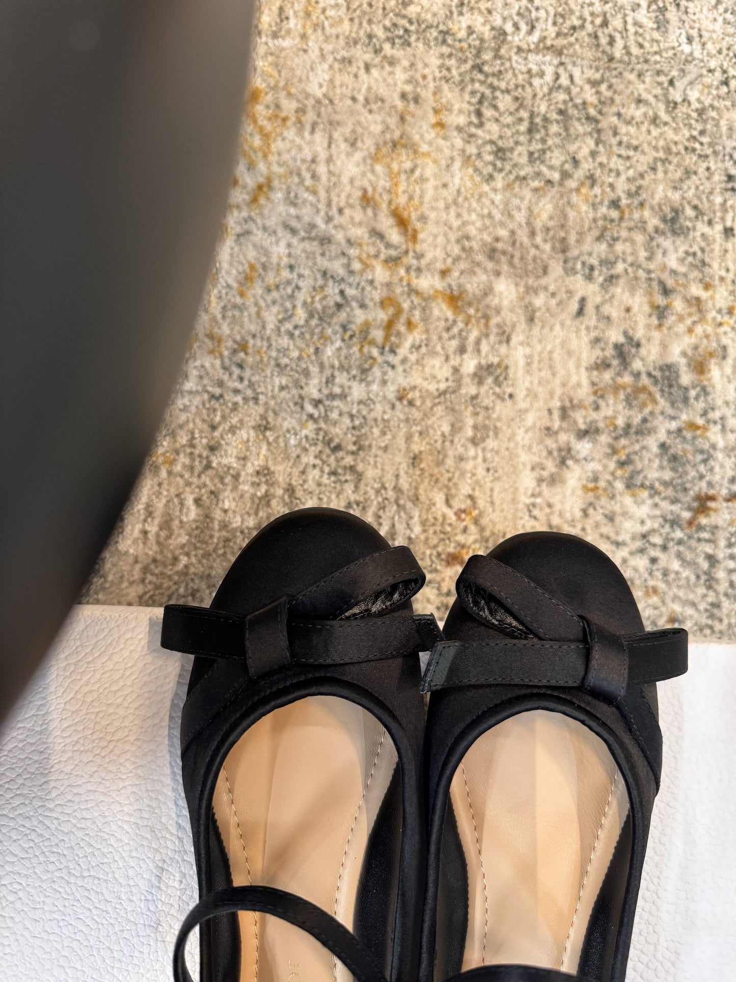 DIOR 25S LOVELY‑D BALLET FLAT 10MM IN BLACK SATIN - 35
