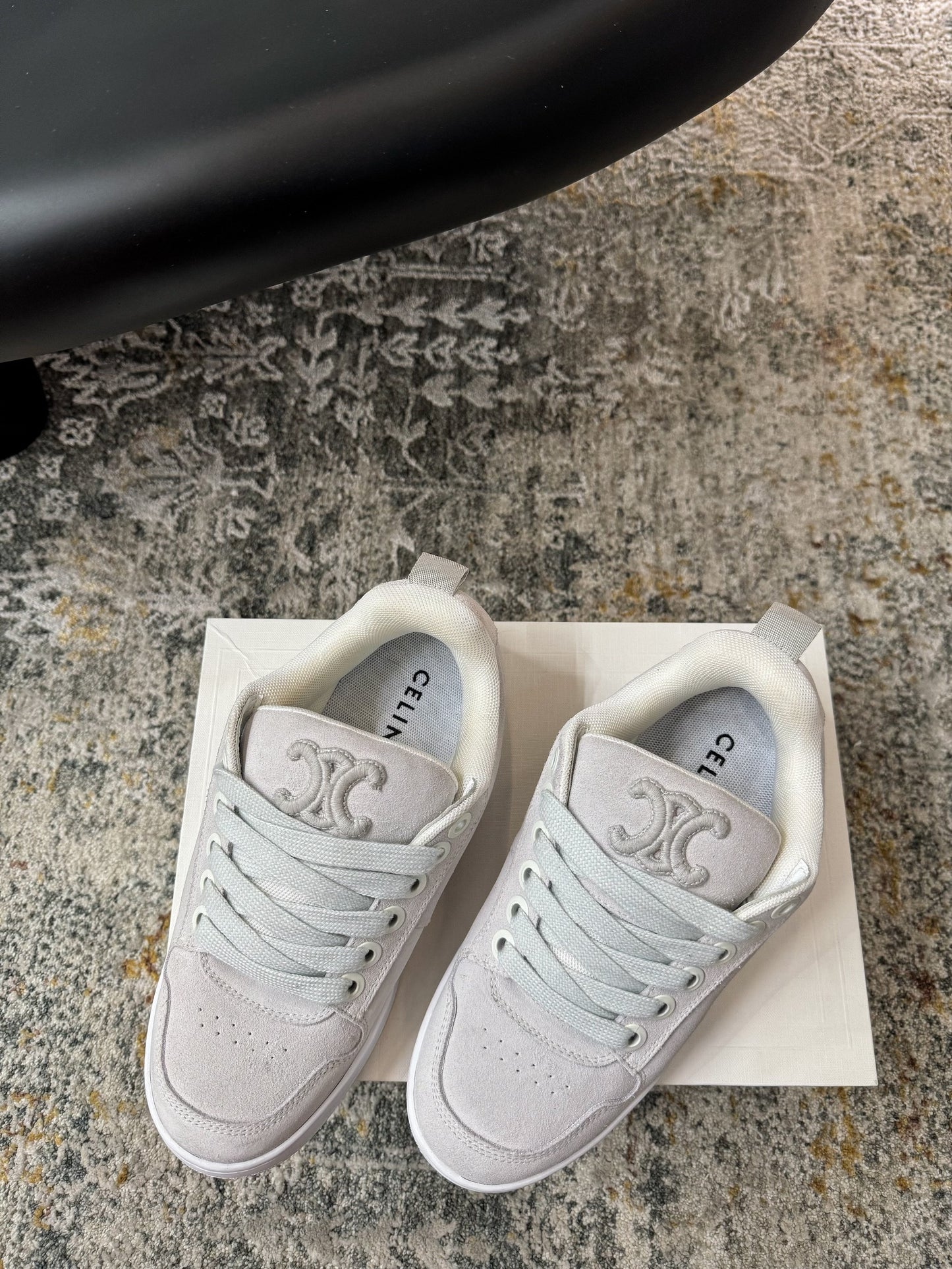 CELINE 26S SNEAKER IN LIGHT GREY SUEDE