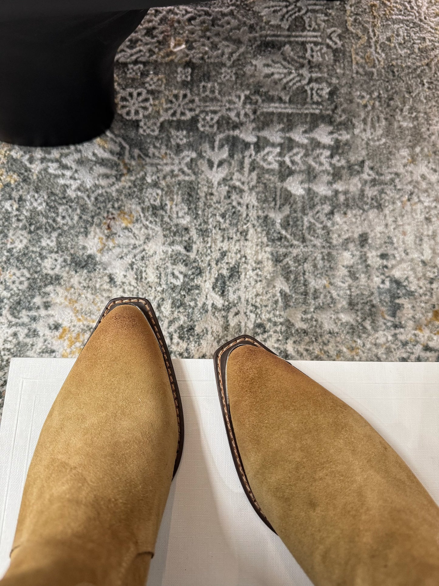 CELINE 26S ANKLE BOOTS 55 MM IN CAMEL BROWN SUEDE