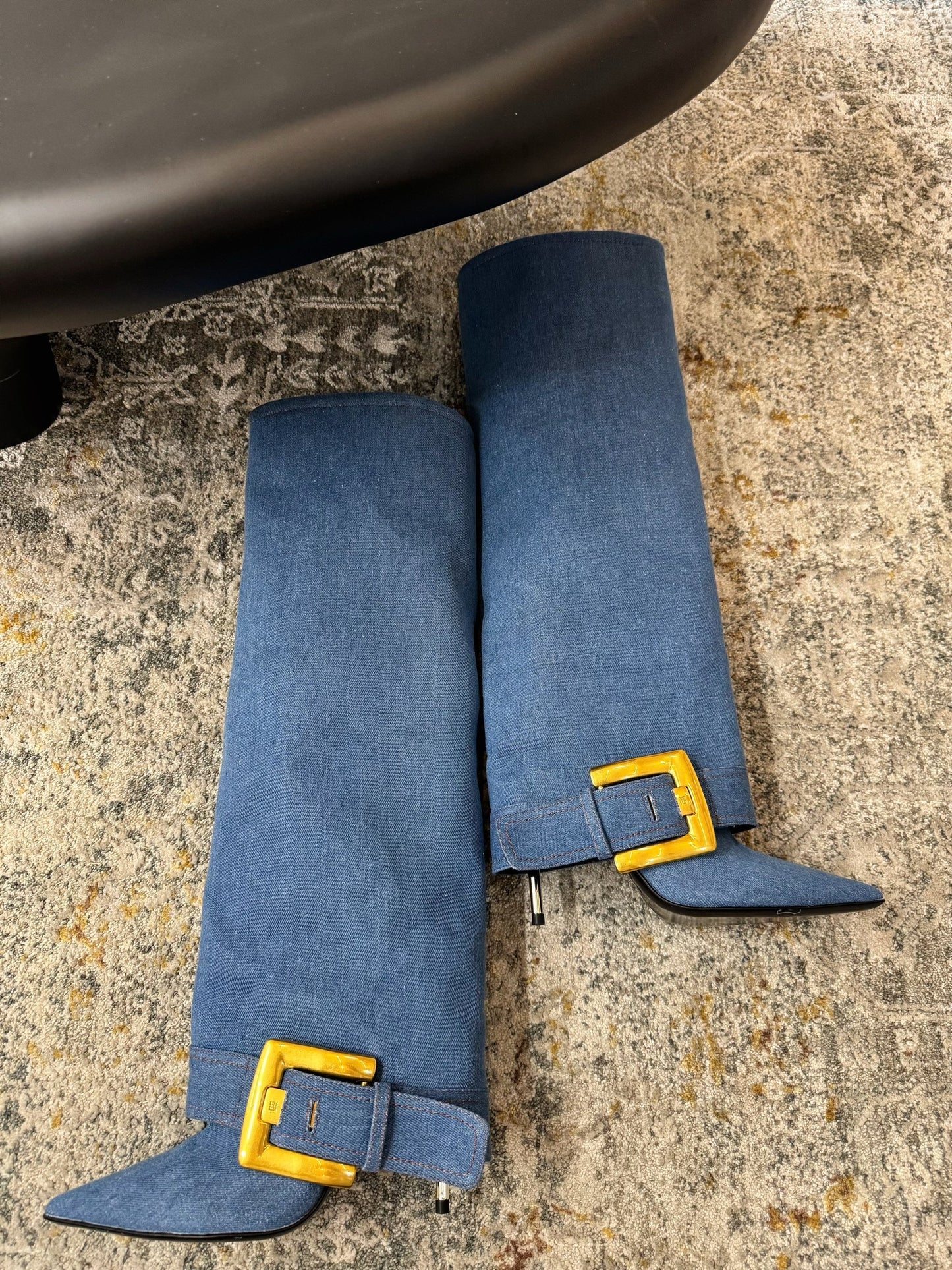 ЧОБОТИ BALMAIN 26S 85 ММ З СИНЬОГО ДЕНІМУ
