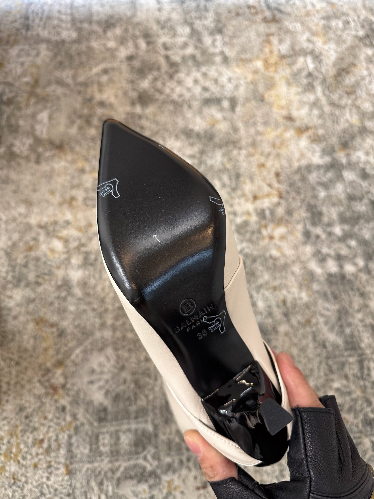 BALMAIN 26S BOOT 95 MM З КРЕМОВО-БІЛОЇ ТЕЛЯЧОЇ ШКІРИ