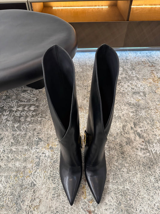 ЧОБОТИ BALMAIN 26S 95 ММ З ЧОРНОЇ ТЕЛЯЧОЇ ШКІРИ