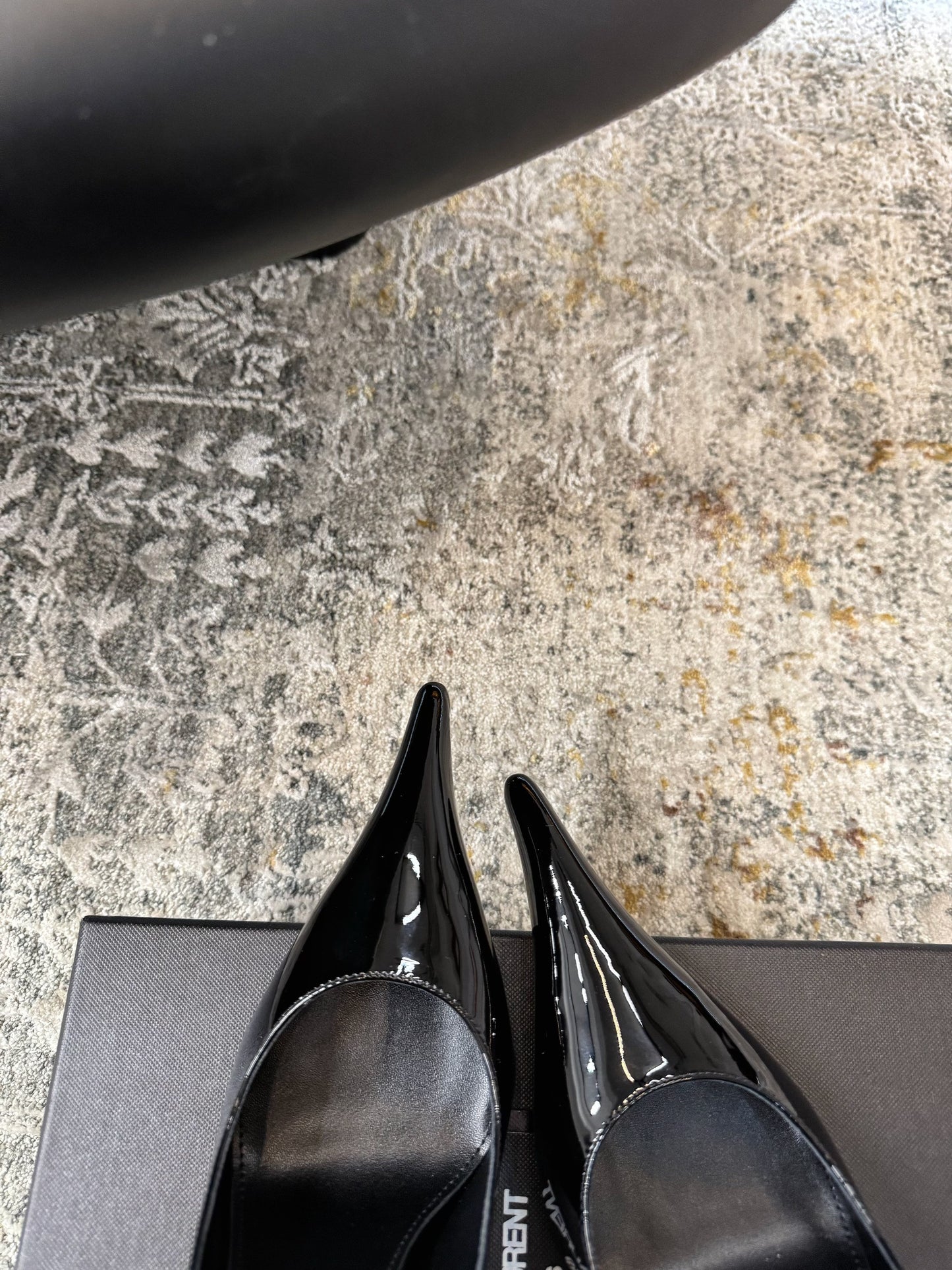 YSL 26S HEELED SHOES 110 MM IN BLACK GLOSSY CALFSKIN