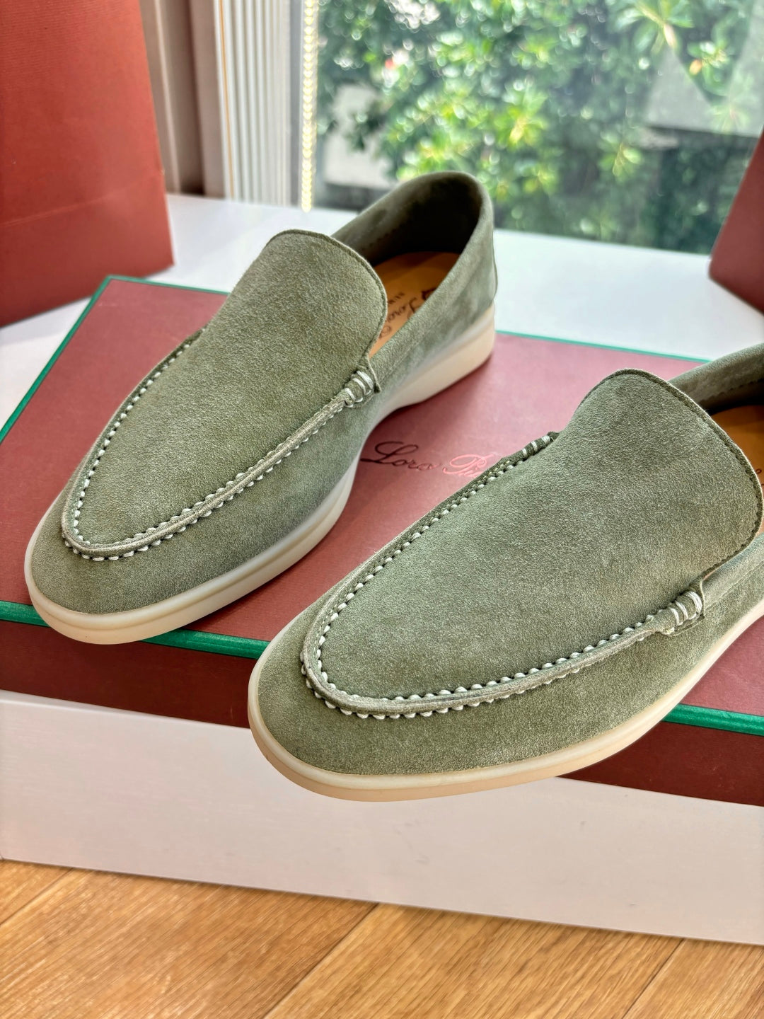 LP LOAFERS 25S IN OLIVE GRAY CASHMERE - 34