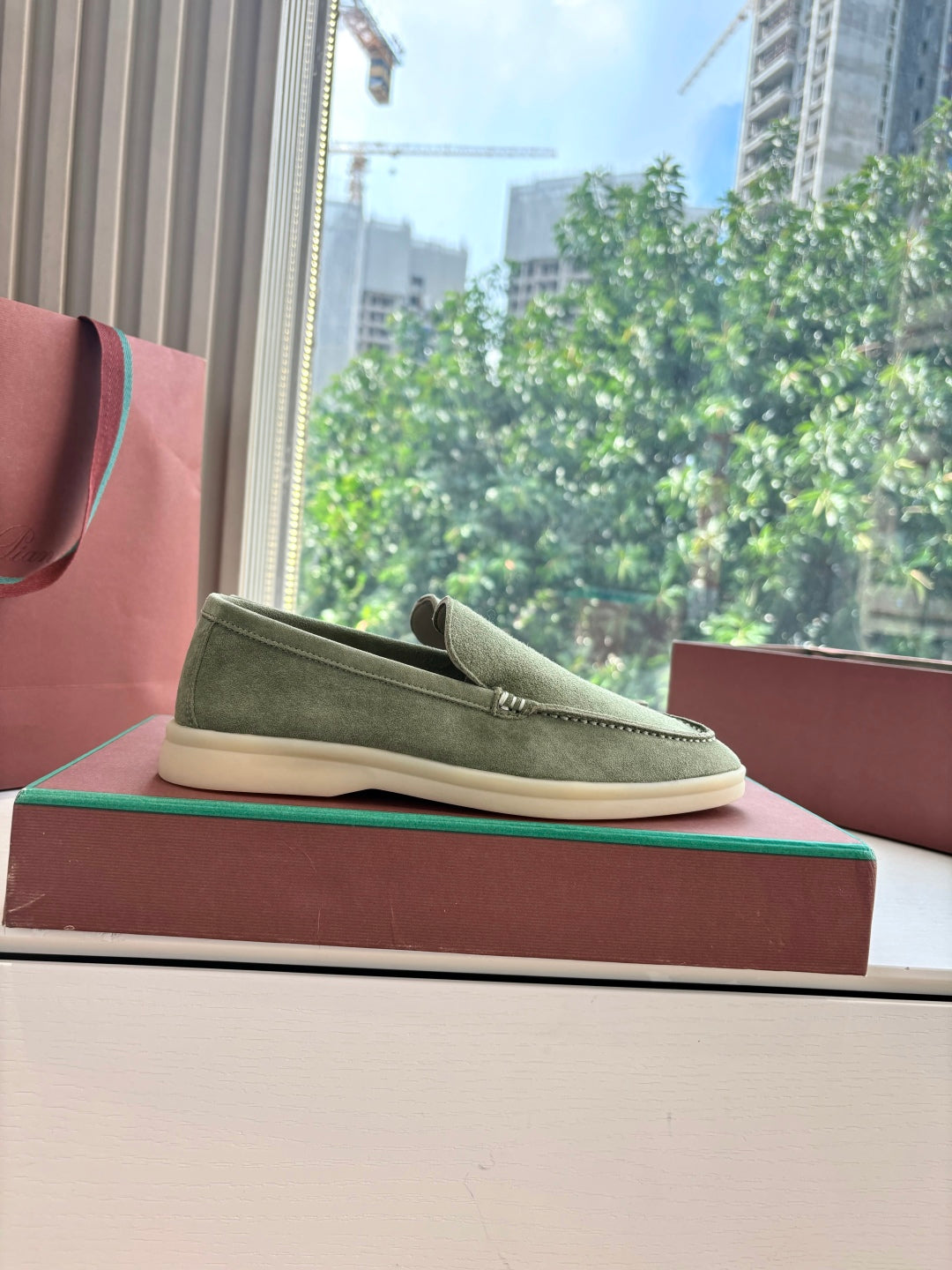 LP LOAFERS 25S IN OLIVE GRAY CASHMERE - 34