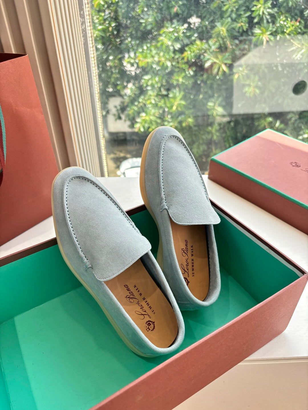 LP LOAFERS 25S IN DUSTY GREEN GRAY CASHMERE - 34