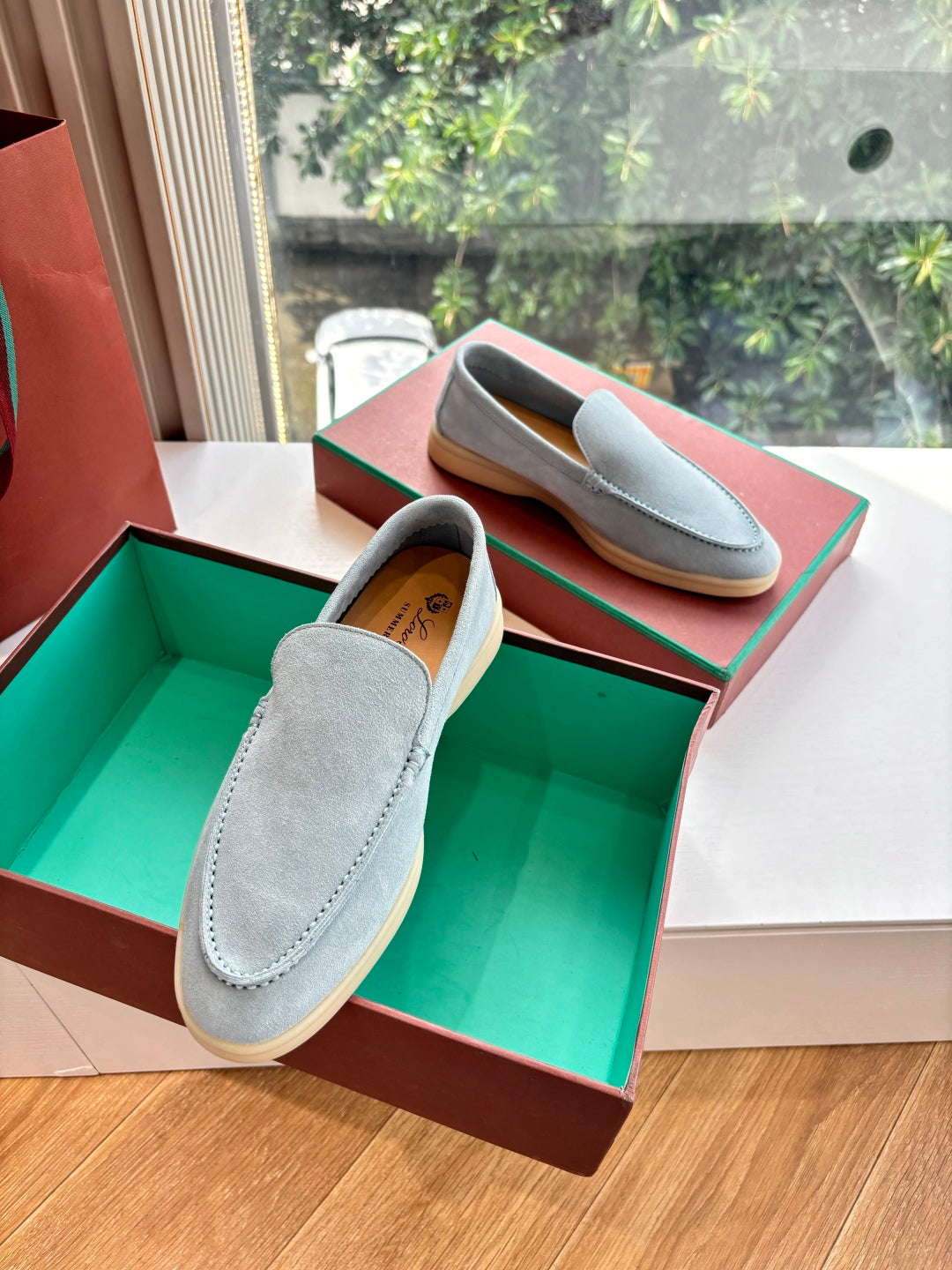 LP LOAFERS 25S IN DUSTY GREEN GRAY CASHMERE - 34
