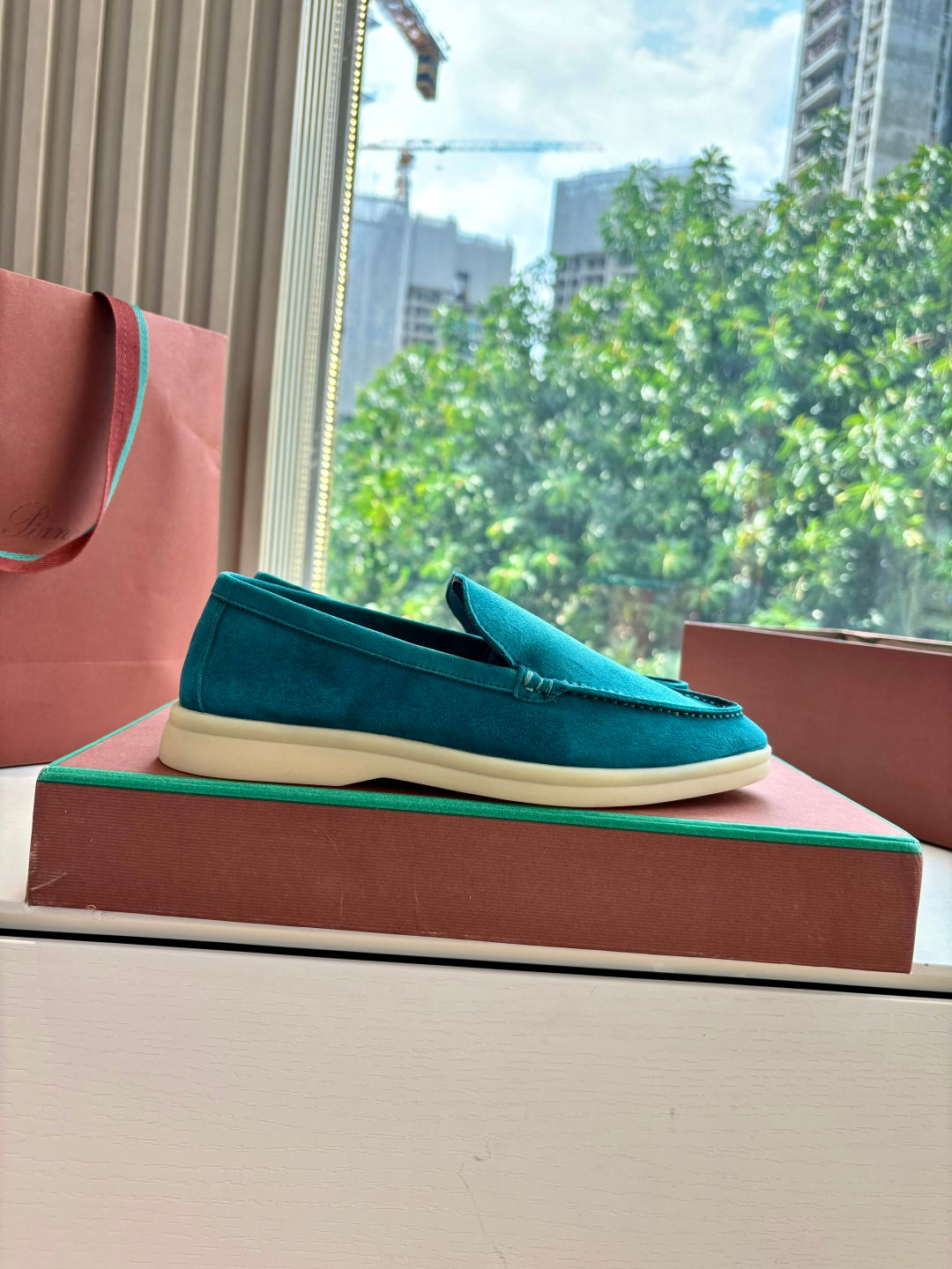 LP LOAFERS 25S IN OCEAN BLUE CASHMERE - 34