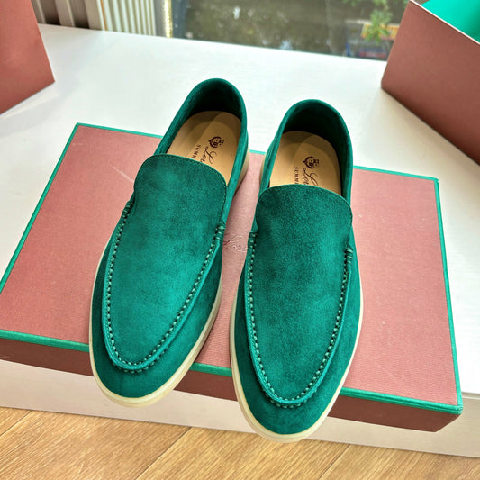 LP LOAFERS 25S IN TEAL GREEN CASHMERE - 34