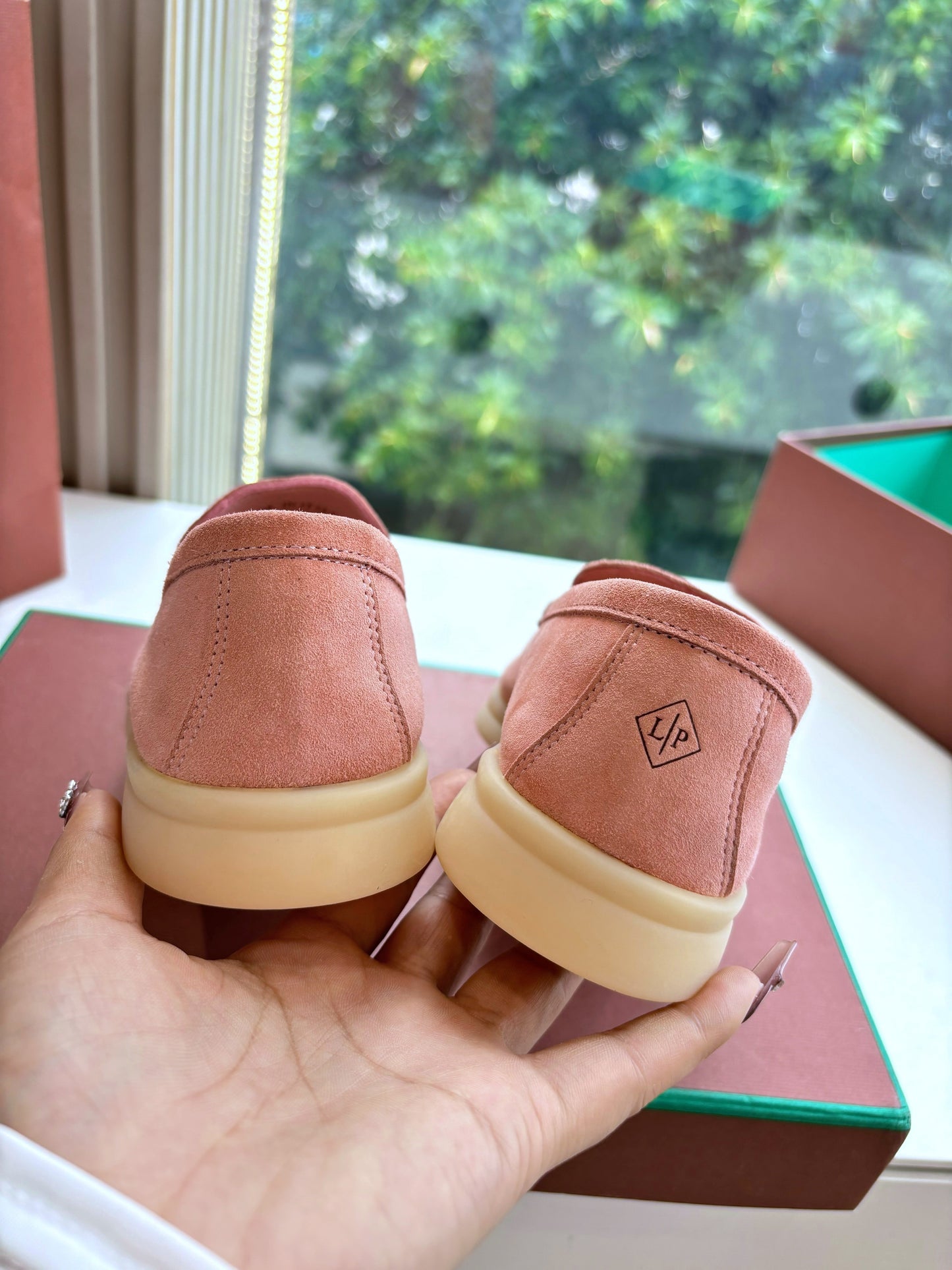 LP LOAFERS 25S IN PEACH PINK CASHMERE - 34