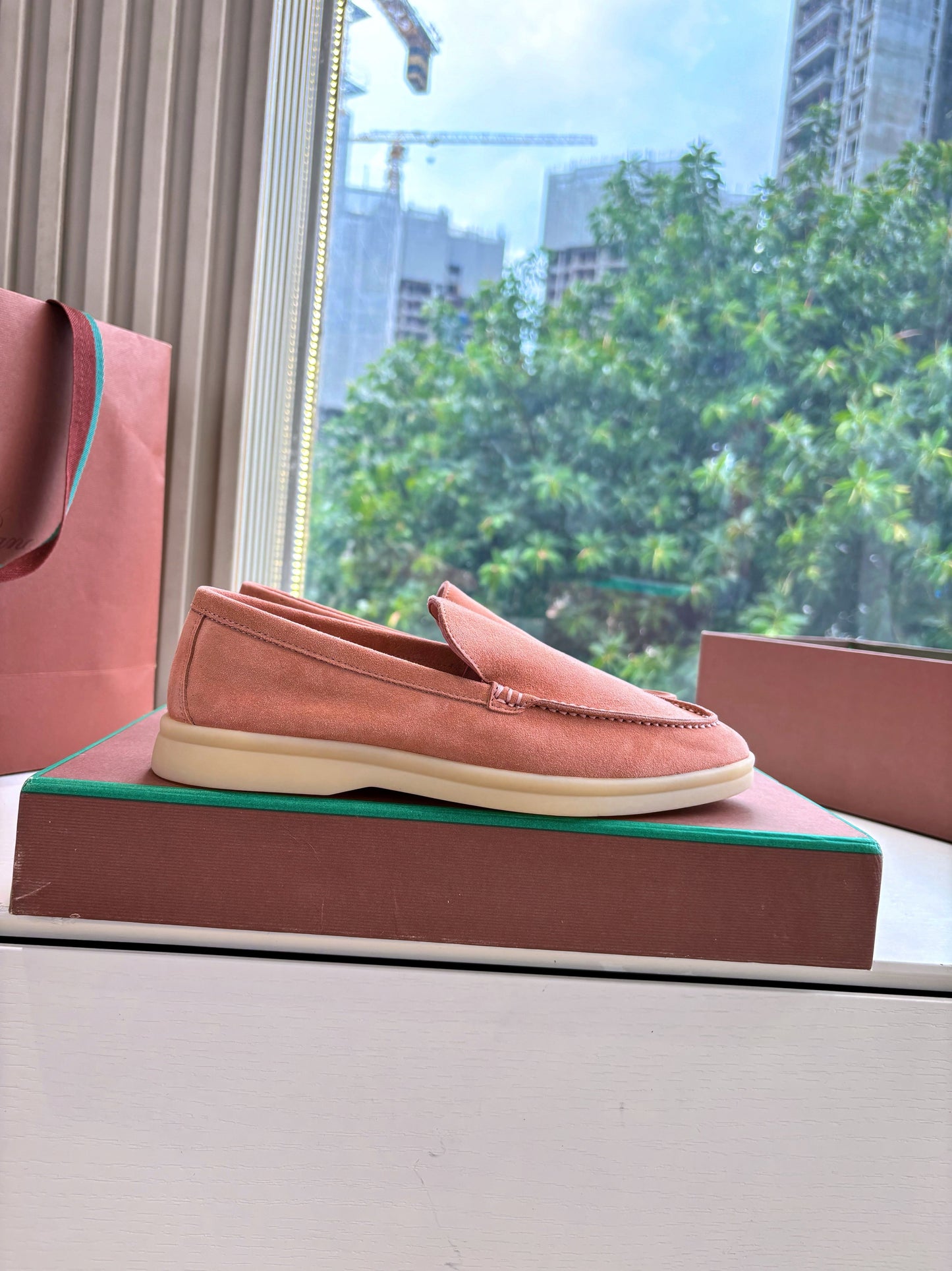 LP LOAFERS 25S IN PEACH PINK CASHMERE - 34