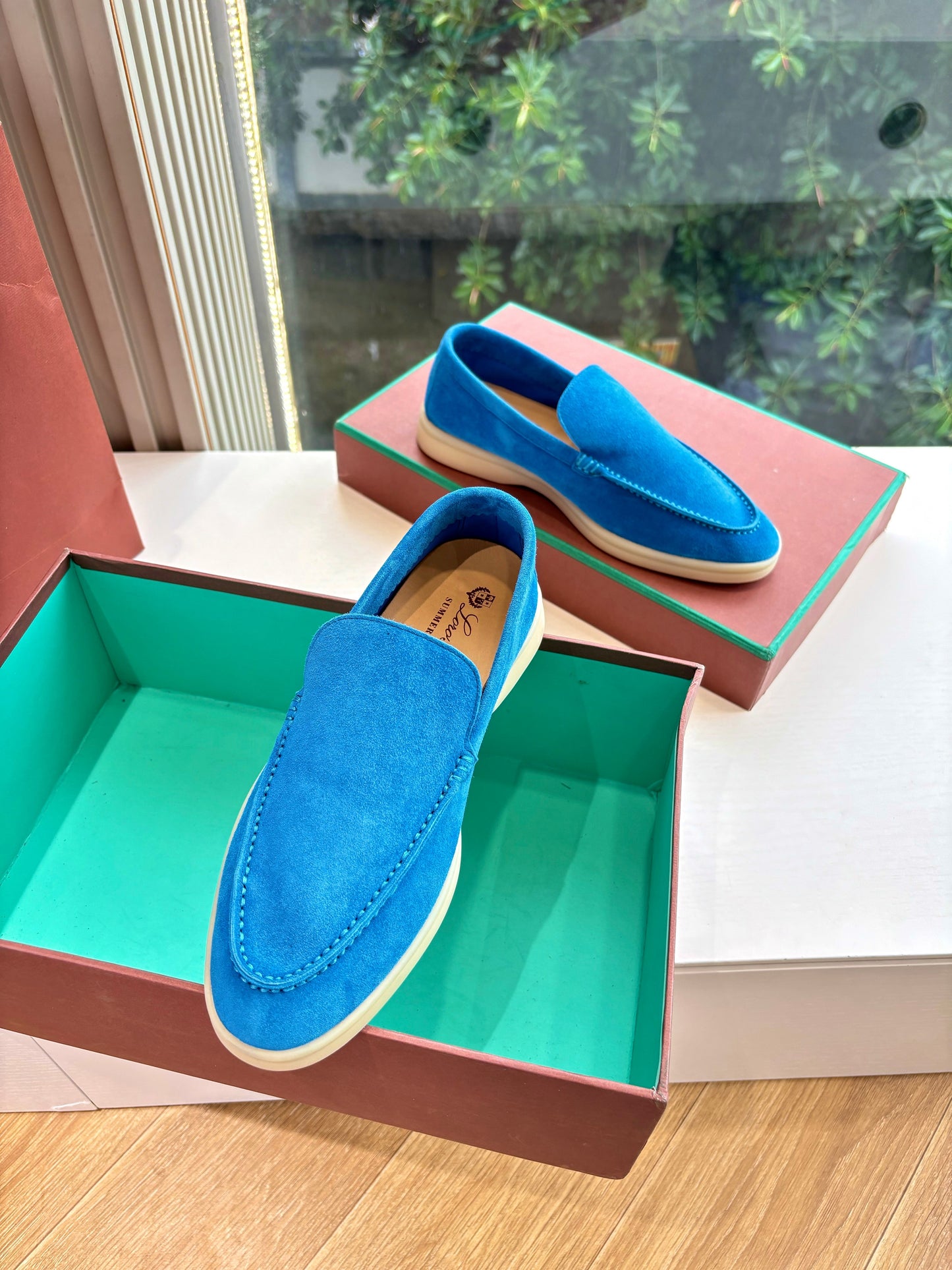 LP LOAFERS 25S IN BLUE CASHMERE - 34