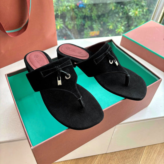 LP THONG SANDALS 25S IN BLACK SUEDE - 35