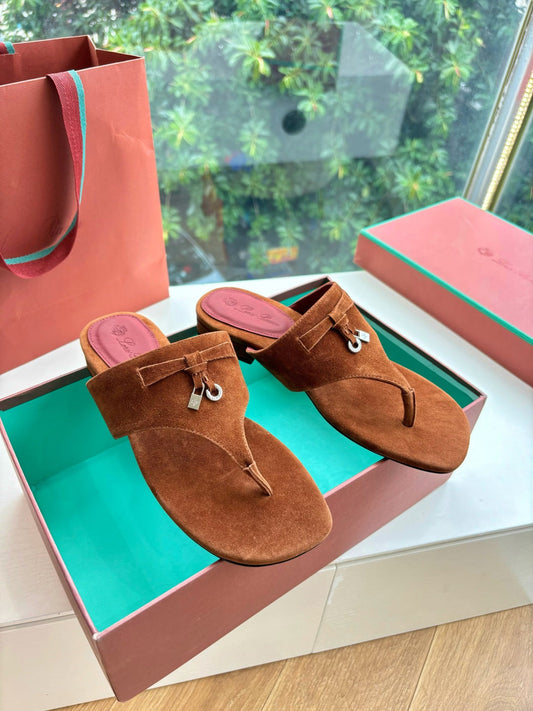 LP THONG SANDALS 25S IN BROWN SUEDE - 35