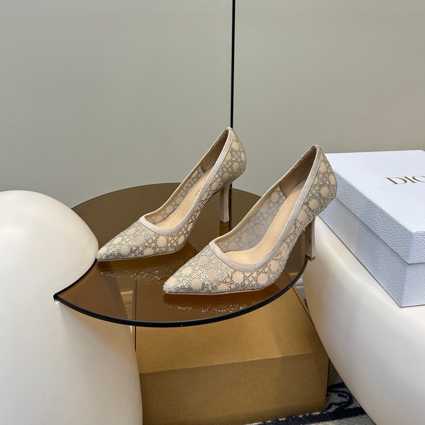 HIGH HEELS PUMP IN CAMEL BEIGE LAMB SUEDE 10 CM - 35