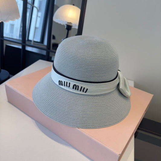 MIUMIU СОЛОМ'ЯНИЙ КАПЕЛЮХ-ВІДЕРЦЕ, МОДЕЛЬ 52