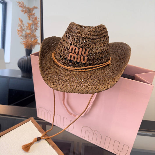 Солом'яний ковбойський капелюх MIUMIU, модель 19