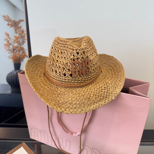 СОЛОМ'ЯНИЙ КОВБОЙСЬКИЙ КАПЕЛЮХ MIUMIU, СТИЛЬ 17