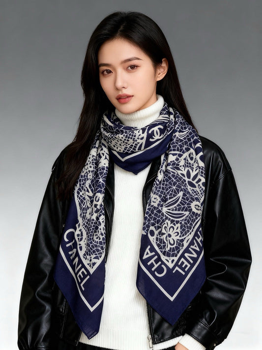 ШАРФ CHANEL 25S 135 СМ З КАШМІРУ ТА ШОВКУ 943315
