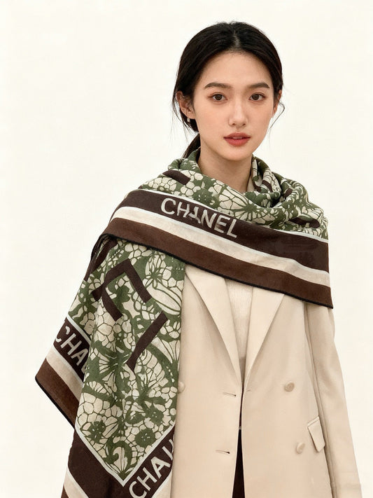 ШАРФ CHANEL 25S 135 СМ З КАШМІРУ ТА ШОВКУ 943318