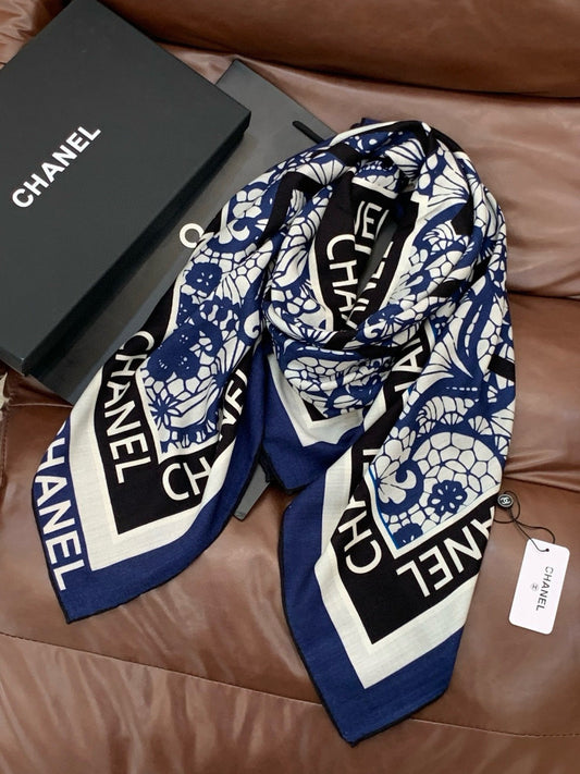 ШАРФ CHANEL 25S 135 СМ З КАШМІРУ ТА ШОВКУ 943320
