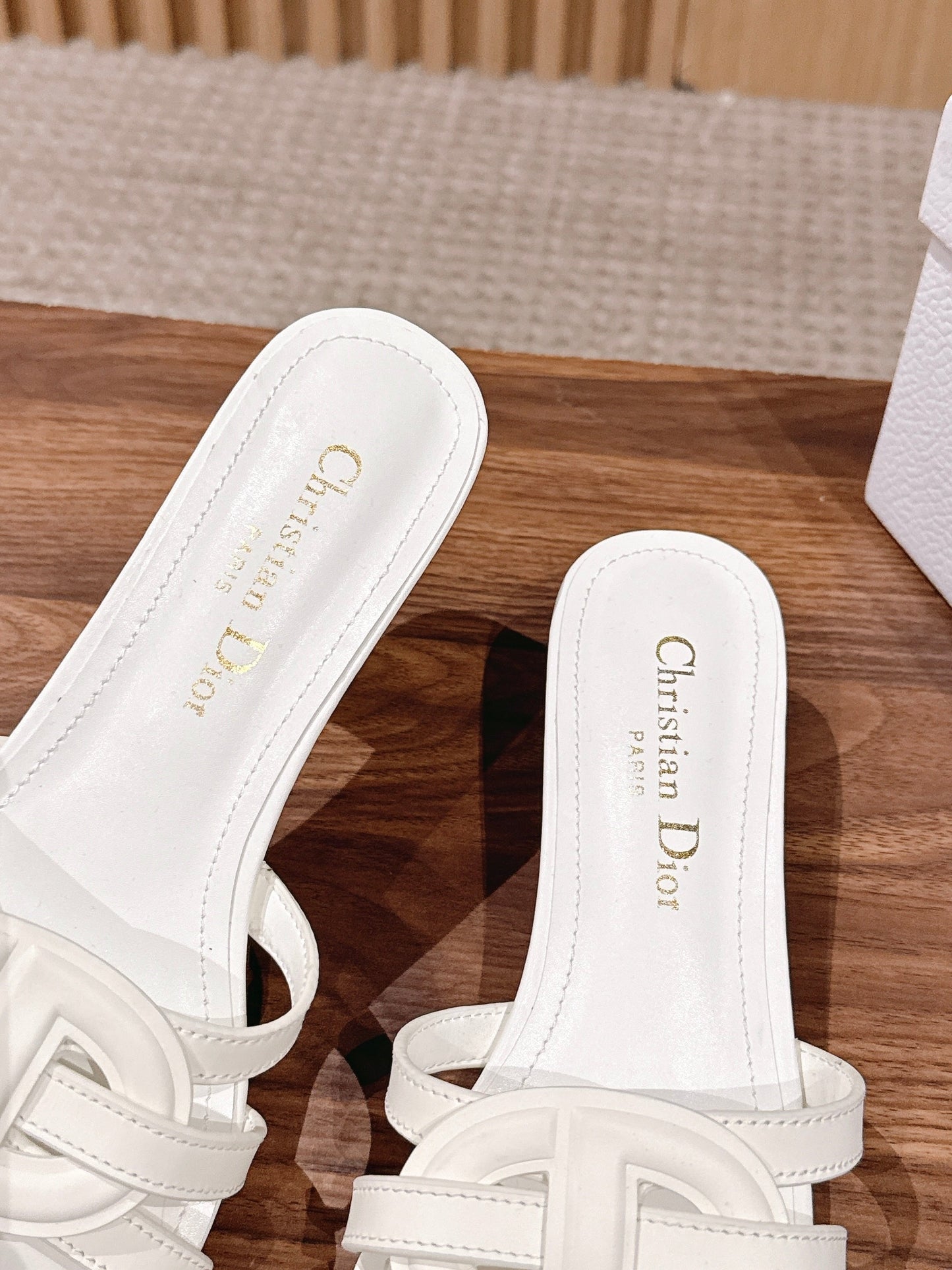 DIOR 26S HEEL SANDALS IN WHITE CALFSKIN STRAPPY