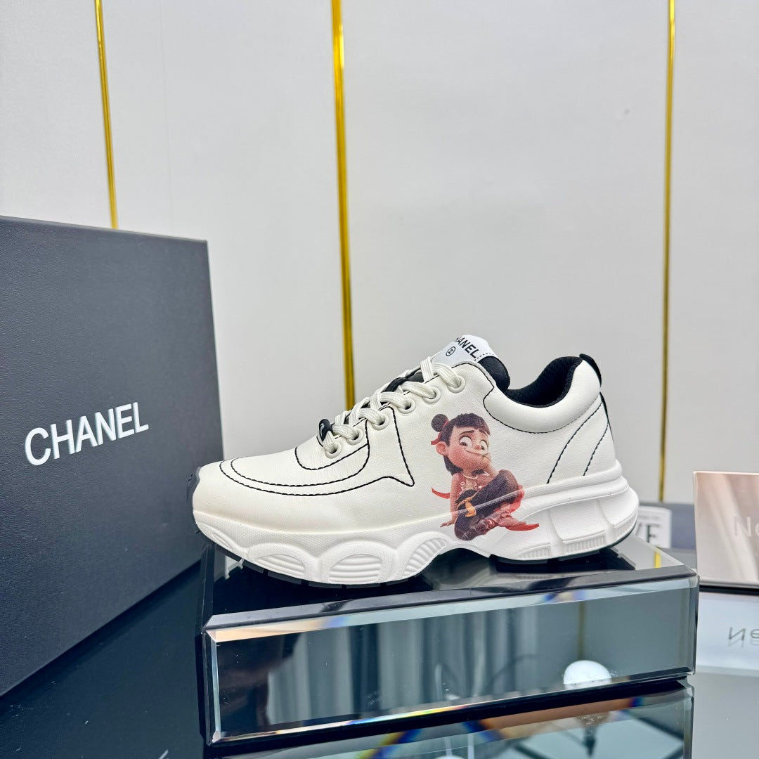 TRAINERS SNEAKER IN WHITE CALFSKIN WITH STICKER 238623 - 35