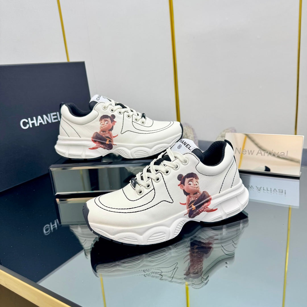 TRAINERS SNEAKER IN WHITE CALFSKIN WITH STICKER 238623 - 35