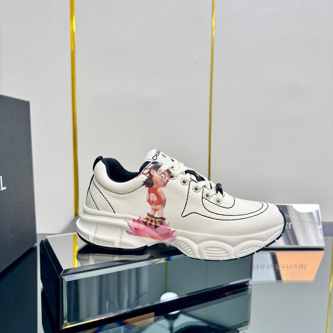 TRAINERS SNEAKER IN WHITE CALFSKIN WITH STICKER 238624 - 35