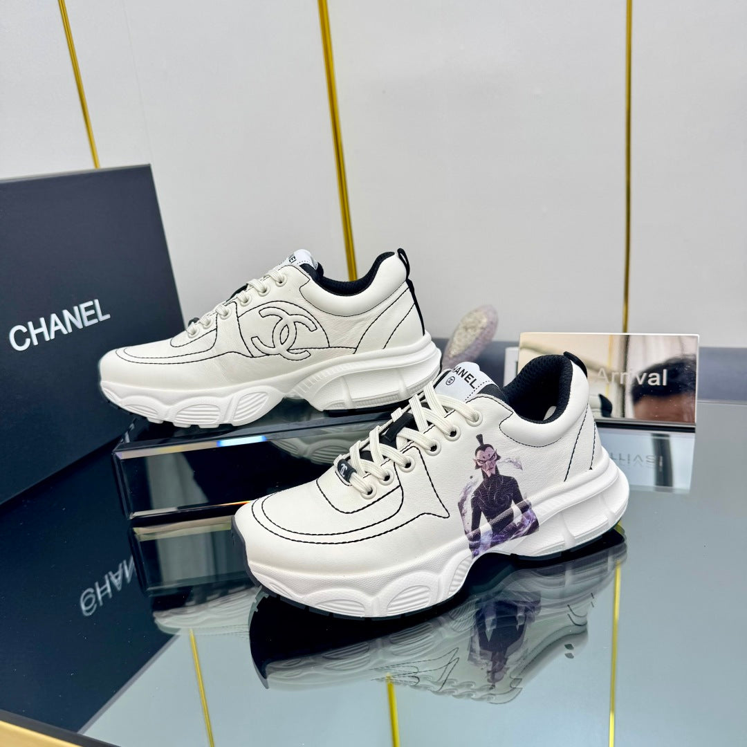 TRAINERS SNEAKER IN WHITE CALFSKIN WITH STICKER 238625 - 35