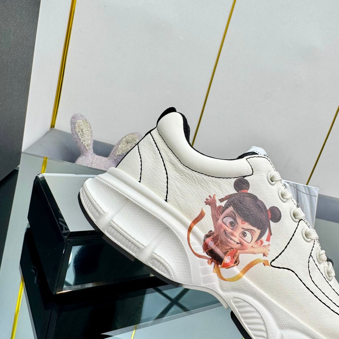 TRAINERS SNEAKER IN WHITE CALFSKIN WITH STICKER 238626 - 35